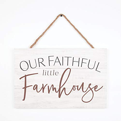 P_ Graham Dunn Faithful Little Farmhouse Classic White 17 x 10_5 Pine Wood and Jute Pallet Sign