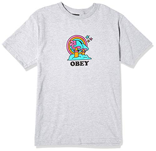 Obey Mens Basic SS HAPPYLAND TEE HEATHERGREY XX-Large