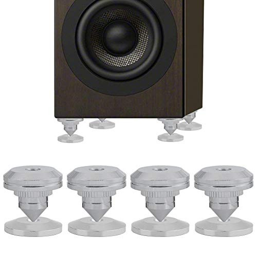 Wendry 4 Pcs White Speaker Spike Pad Kit HiFi Speaker Isolation Spikes AMP DAC CD Feet Cones Stand Base Pads Shockproof for Amplifier CD Player DAC HiFi Speaker