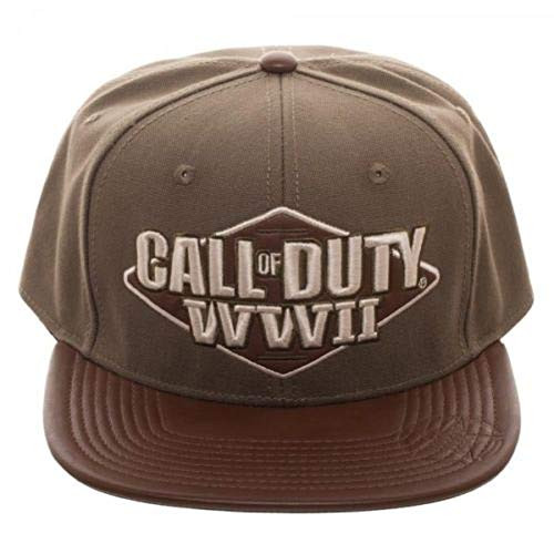 Call of Duty World War 2 Logo Faux Leather Bill Snapback Hat