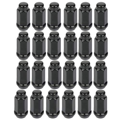 SCITOO 24 PCS Black Lug Nuts Spline for 34 Drive 14x2 Thread Closed End Fits for Ford ExpeditionF-150F-150 Heritage Lincoln Mark LTNavigator 1997-2014