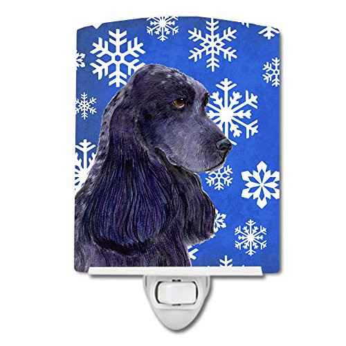 Carolines Treasures SS4609CNL Cocker Spaniel Winter Snowflakes Holiday Ceramic Night Light 6x4x3 Multicolor