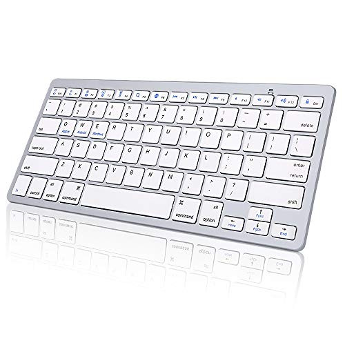 Wireless Bluetooth Keyboard,Universal Ultra Slim Aluminum Keyboard Compatible All iOS, Android and Other Bluetooth Enabled Devices,Bluetooth Keyboard Compatible with iPad,(White)