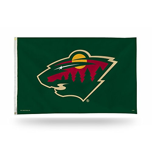 NHL Rico Industries 3-Foot by 5-Foot Single Sided Banner Flag with Grommets Minnesota Wild