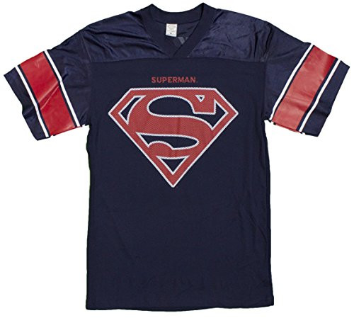 Mens DC Comics Superman Clark Kent Football Jersey 99 Medium