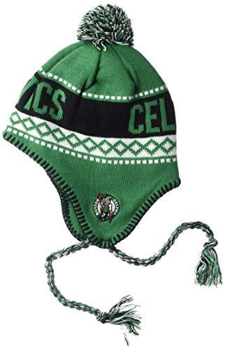 OTS NBA Boston Celtics Mens Abenaki Sherpa Knit Cap with Pom Team Color One Size