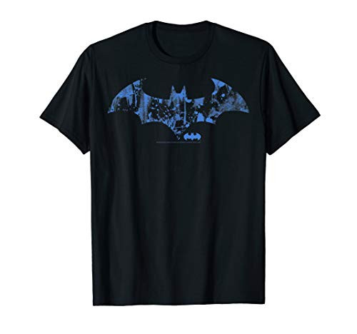 DC Fandome Batman Blue Paint Splatter Logo T-Shirt