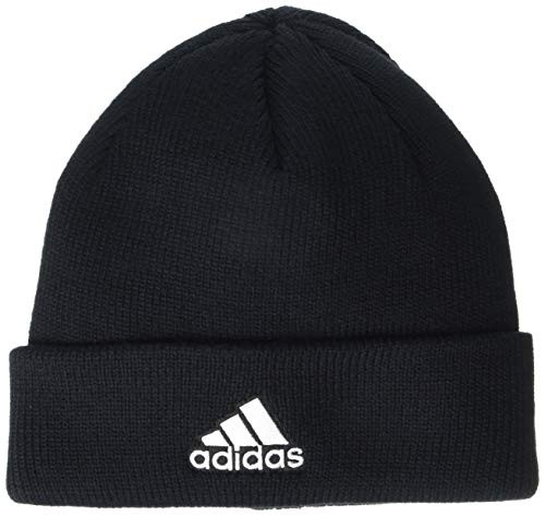 adidas Mens Team Issue Fold Beanie BlackWhite ONE SIZE