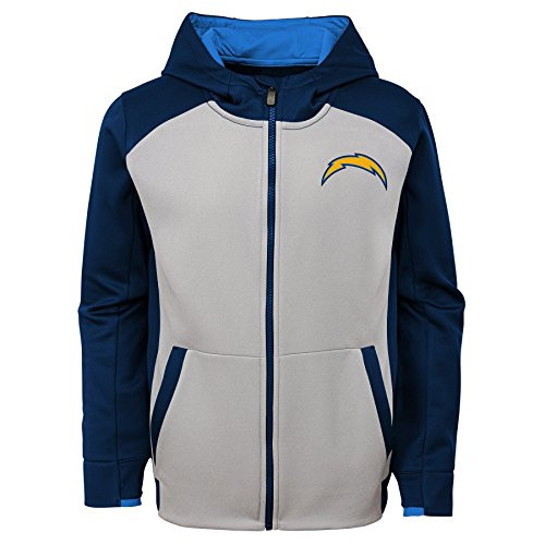 NFL LA Chargers Boys Outerstuff Hi Tech Performance Full Zip Hoodie Team Color Youth Large 12-14 NFL LA Chargers Boys Outerstuff Hi Tech Performance Full Zip Hoodie Team Color Youth Large 12-14