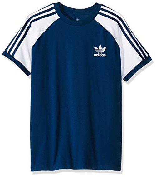 adidas Originals Boys Big 3-Stripes Tee legend marinewhite X-Large