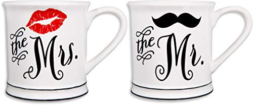 Mr   Mrs Mug Mug Sets for Coffee Tea Cocoa Housewarming Gift Set of 2 Coffee Cups for Man   Woman