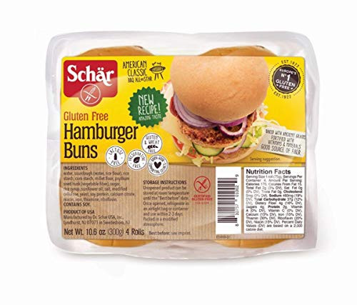 Schar Gluten Free Hamburger Buns 10_6oz 3 Pack - 12 Rolls