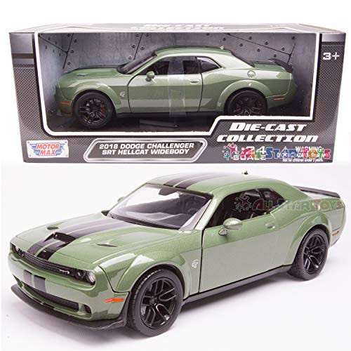 2018 Dodge Challenger SRT Hellcat Widebody Green 124 Diecast Model Car by Motormax 79350