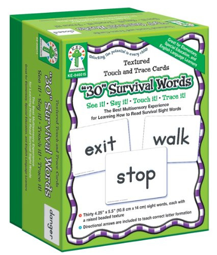 Key Education Publishing Textured Touch and Trace Cards 30 Survival Words