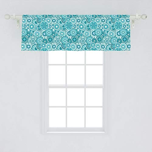 Ambesonne Aqua Window Valance Hippie Floral Leaves Mandala Rounds Traditional Elements Print Curtain Valance for Kitchen Bedroom Decor with Rod Pocket 54 X 18 Turquoise White Ambesonne Aqua Window Valance Hippie Floral Leaves Mandala Rounds Traditional Elements Print Curtain Valance for Kitchen Bedroom Decor with Rod Pocket 54 X 18 Turquoise White