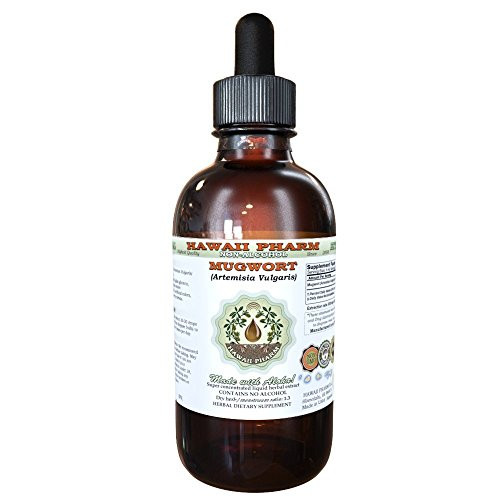 Mugwort Alcohol-FREE Liquid Extract Organic Mugwort Artemisia vulgaris Dried Flower Glycerite Natural Herbal Supplement Hawaii Pharm USA 2 oz