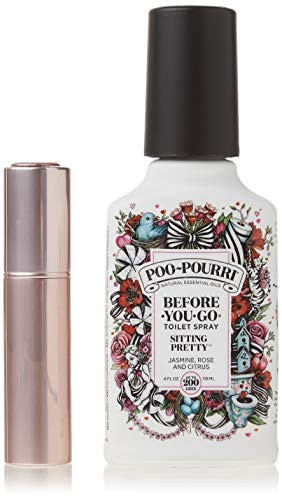 Poo-Pourri Before-You-go Toilet Spray Rose Gold Glitzy Spritz Sprayer  Sitting Pretty Scent 4 Fl Oz