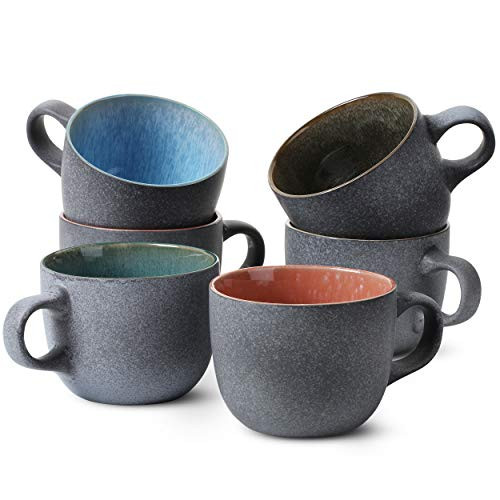 BTaT- Coffee Mug Set Set of 6 12 oz350ml Coffee Cup Set Ceramic Coffee Cups Coffee Mug Ceramic Set Coffee Cup Sets Mugs Coffee Cups Mugs for Coffee Coffee Cups Set Ceramic Coffee Mug