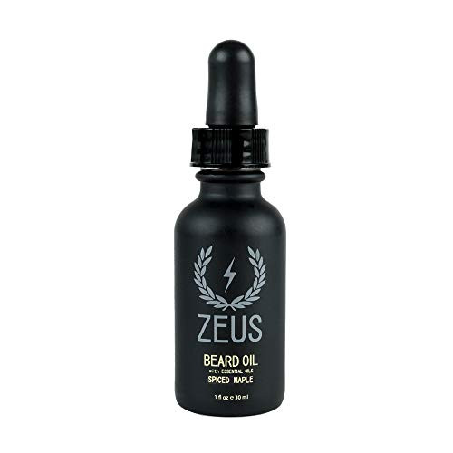 ZEUS Beard Oil for Men - 1 oz - All-Natural Beard Conditioning Oil to Soften Beard and Mustache Hairs SPICED MAPLE