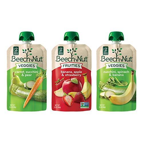 Beech-Nut Stage 2 Fruities   Veggies Baby Food Pouches Variety Pack 18 count 3_5 oz pouches