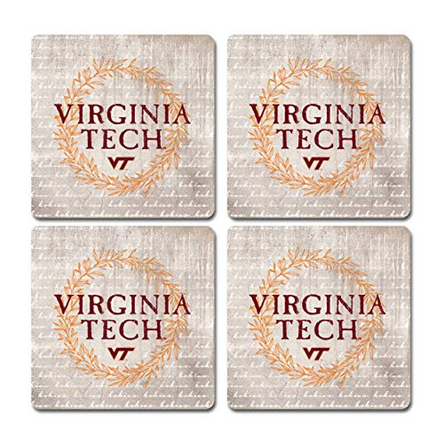 NCAA Legacy Virginia Tech Hokies Thirsty Coaster 4-Pack One Size Sandstone