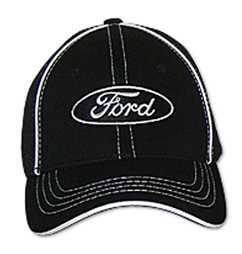 Gregs Automotive Compatible Ford Oval Hat Cap Flex-Fit - Bundle with Driving Style Decal Black