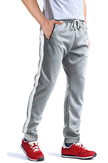 MAGCOMSEN Running Pants Men Zipper Pockets Gym Pants Joggers for Men Big and Tall Joggers Drawstring Sweatpants Workout Pants Athletic Pants Yoga Pants