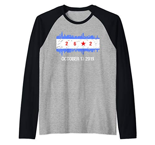 Chicago Flag Runner Gear Chicago Apparel Ran Marathon Raglan Baseball Tee