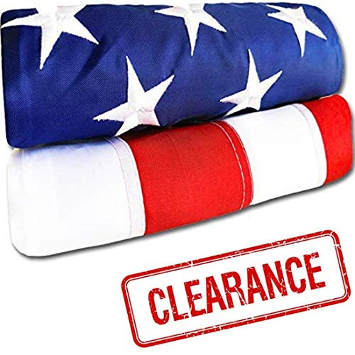 American Flag - Heavy-Duty US Flag - Embroidered Stars - Nylon USA Flag Built for Outdoors - Sewn Stripes - UV Protection - Brass Grommets 4x6 ft