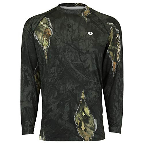 Mossy Oak Hunting Shirts for Men Camo Shirts for Men Long Sleeve Tech Tee Small Eclipse