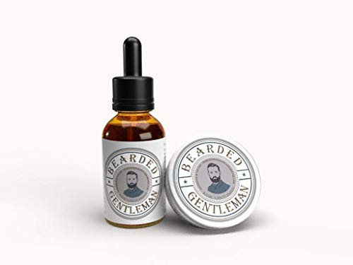 Bearded Gentleman Premium Beard Grooming Combo Kit - Unscented - 100 Natural - Beard oil   Beard Balm Conditioner