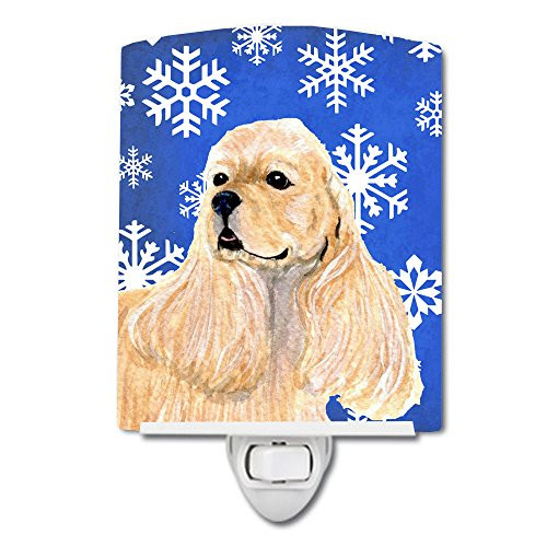 Carolines Treasures SS4660CNL Cocker Spaniel Winter Snowflakes Holiday Ceramic Night Light 6x4x3 Multicolor