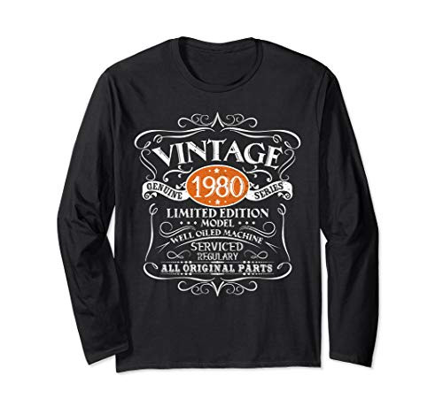Vintage 1980 40th Birthday All Original Parts Gift Long Sleeve T-Shirt