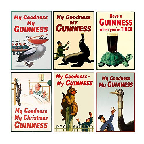 YOMIA 6 Pcs Beer Signs for Man Caves and Sale Sign Bathroom Signs Yard Signs Custom Signs Posters for Wall