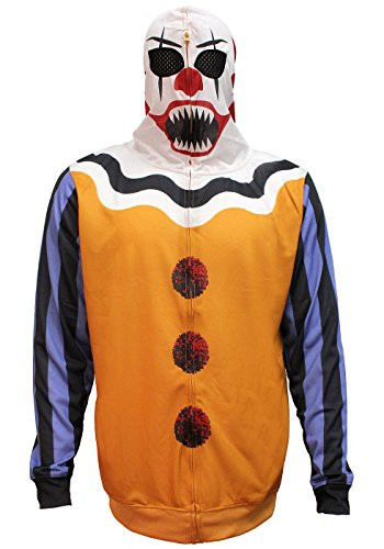 Bioworld Mens Scary Clown Halloween Costume Hoodie Medium Yellow