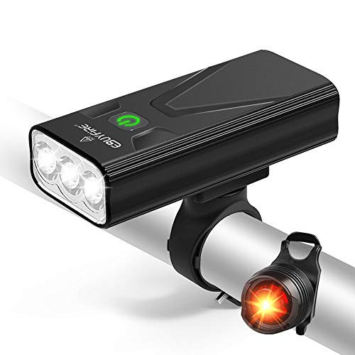 EBUYFIRE USB Rechargeable Bike Light Set Ultra Bright LED Bike Lights Front and Back 3 Light Mode Most Powerful Bicycle Headlight and Taillight for Cycling Fits All Bikes 3000lumens