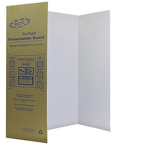 White Trifold Presentation Board 36 x 48 Display Exhibition Board Lightweight and Portable with Smooth Surface Great for Business presentations Pack of 2 - by Emraw