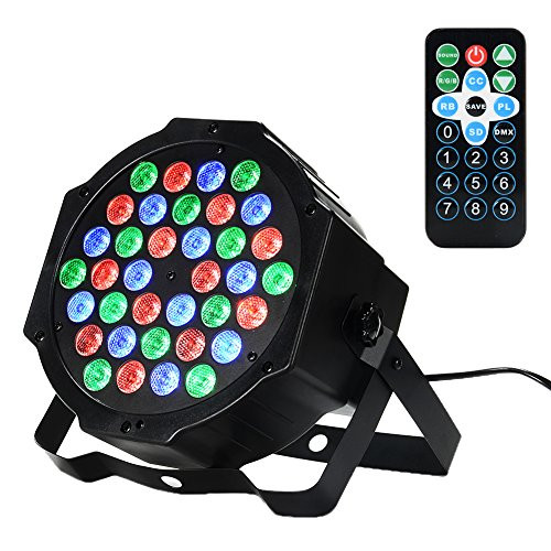 LUNSY Par Lights LED Stage Lights Uplight 36LEDs RGB Par Can with Remote Control DMX Lights