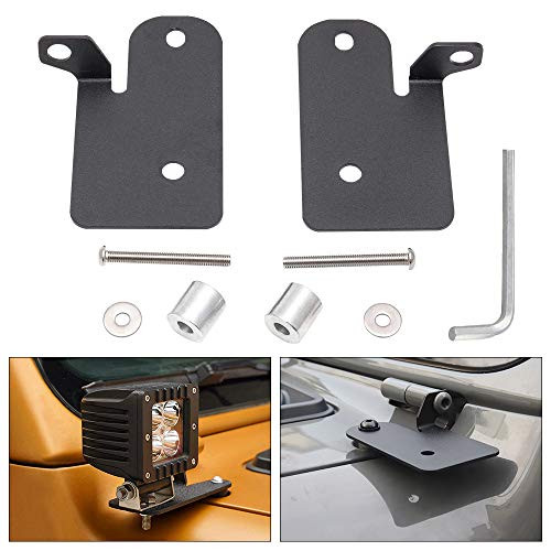 A-Pillar Mounting Brackets LED Light Pod Windshield Mounting Brackets for Wrangler JL JLU 2018-2020   Gladiator JT 2020