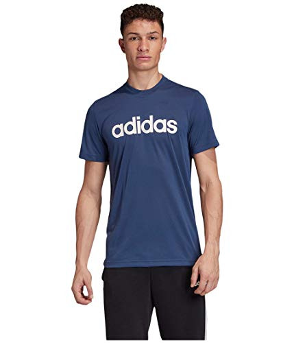 adidas Mens Designed 2 Move Clima Soft Logo Tee Tech IndigoWhite Large