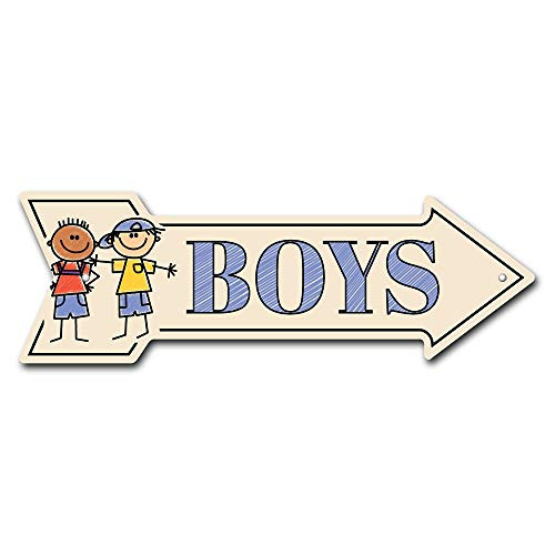 SignMission Boys Arrow Plastic Sign 36 Wide