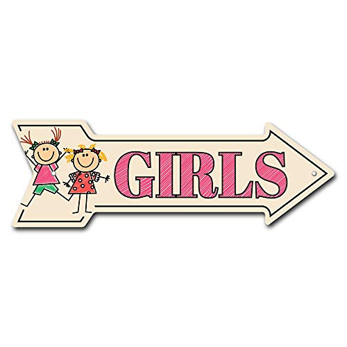SignMission Girls Arrow Plastic Sign 36 Wide