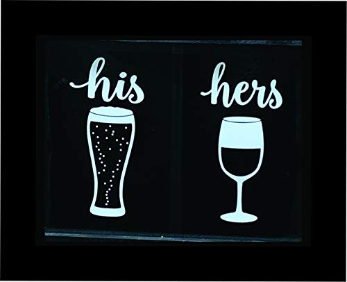 His   Hers Wine Cork and Beer Cap Holder Shadow Box