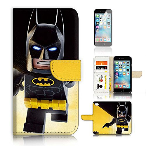 ( For iPhone 6 Plus / iPhone 6S Plus ) Flip Case Wallet Cover with Screen Protector - US B30033 - Batman Super Hero B30033