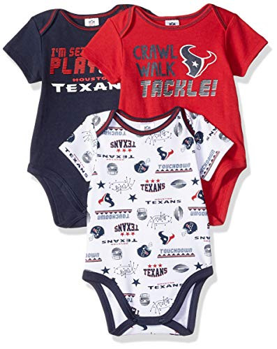 NFL Houston Texans 3 Pack Short Sleeve Bodysuit redbluewhite Houston Texans 6-12 Months