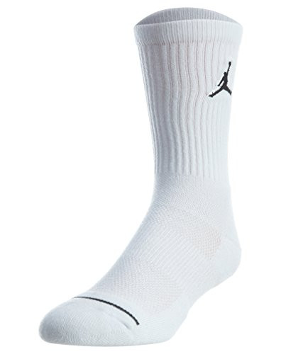 JORDAN JORDAN JUMPMAN CREW 3PPK SOCKS WHITE WHITE BLACK SIZE M