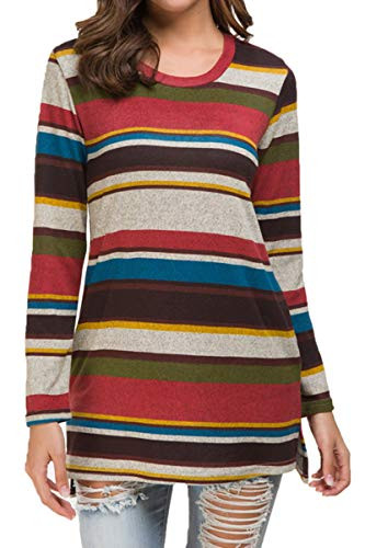 Women Long Sleeve Winter Side Split Loose Casual Pullover Tunic Tops M