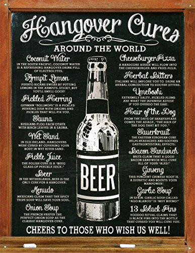 Hangover Cures Tin Sign 13 x 16in