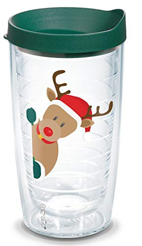 Tervis Christmas Moose Wrap with Hunter Green Travel Lid 16-Ounce Tumbler Clear