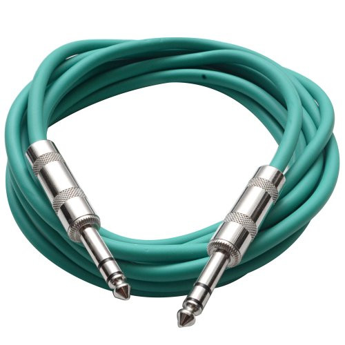 Seismic Audio - SATRX-10 - Green 10' 1/4" TRS to 1/4" TRS Patch Cable
